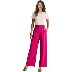 Women's Hot Pink Wide-Leg Pants